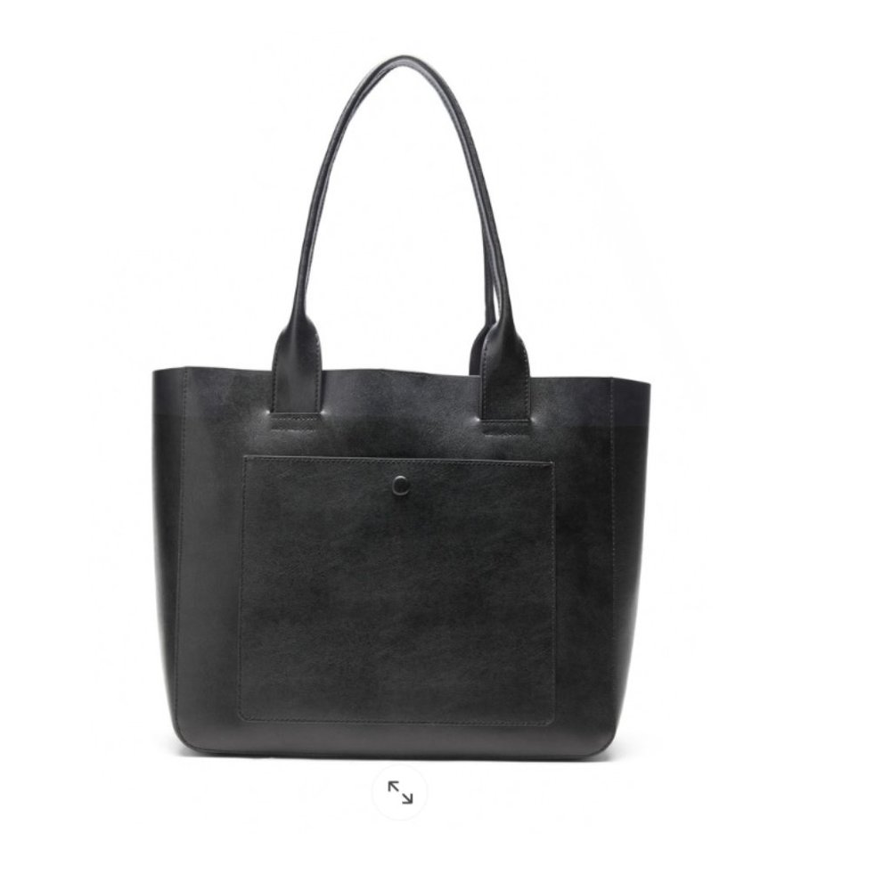 NWT Banana Republic Leather East West Tote Large Black